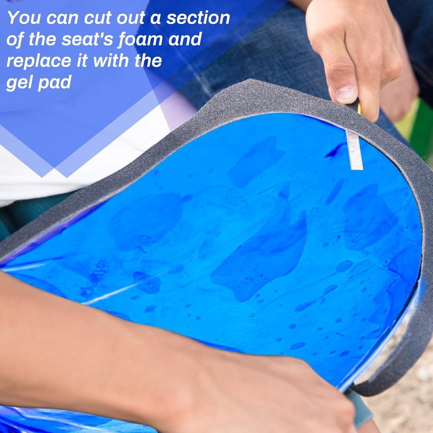 2 Pcs Motorcycle Seat Gel Pad Shock Absorption Motorcycle Seat Cushion Coolin...