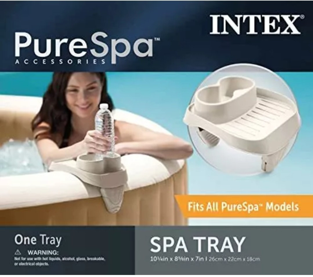 Intex Purespa Cup Holder 1 Pack Attachable Beverage Tray For Hot Tubs