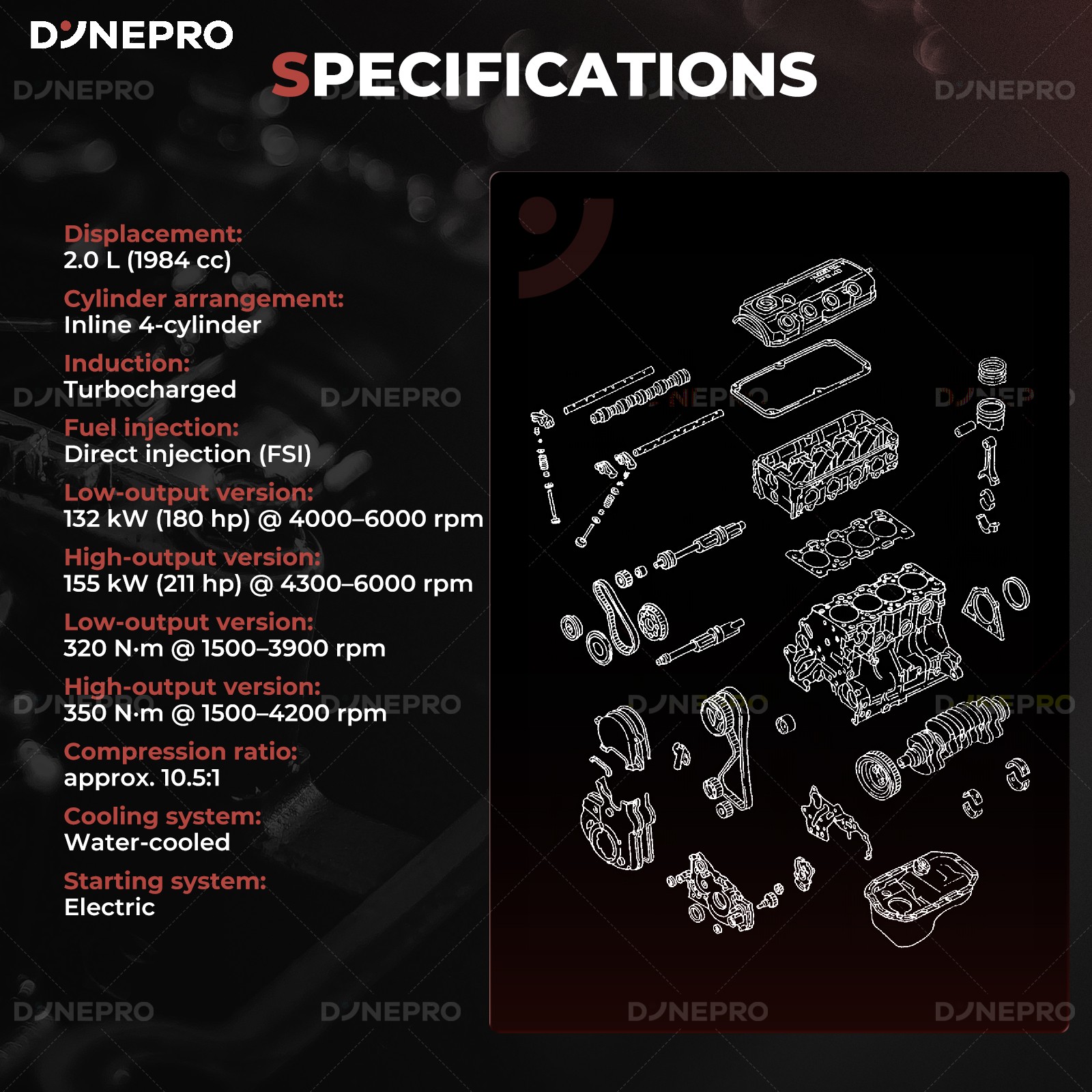 EA888 Gen2 2.0T Engine Assembly 4-Cylinder Gas Engine Motor For AUDI A4 A5 A6 Q5