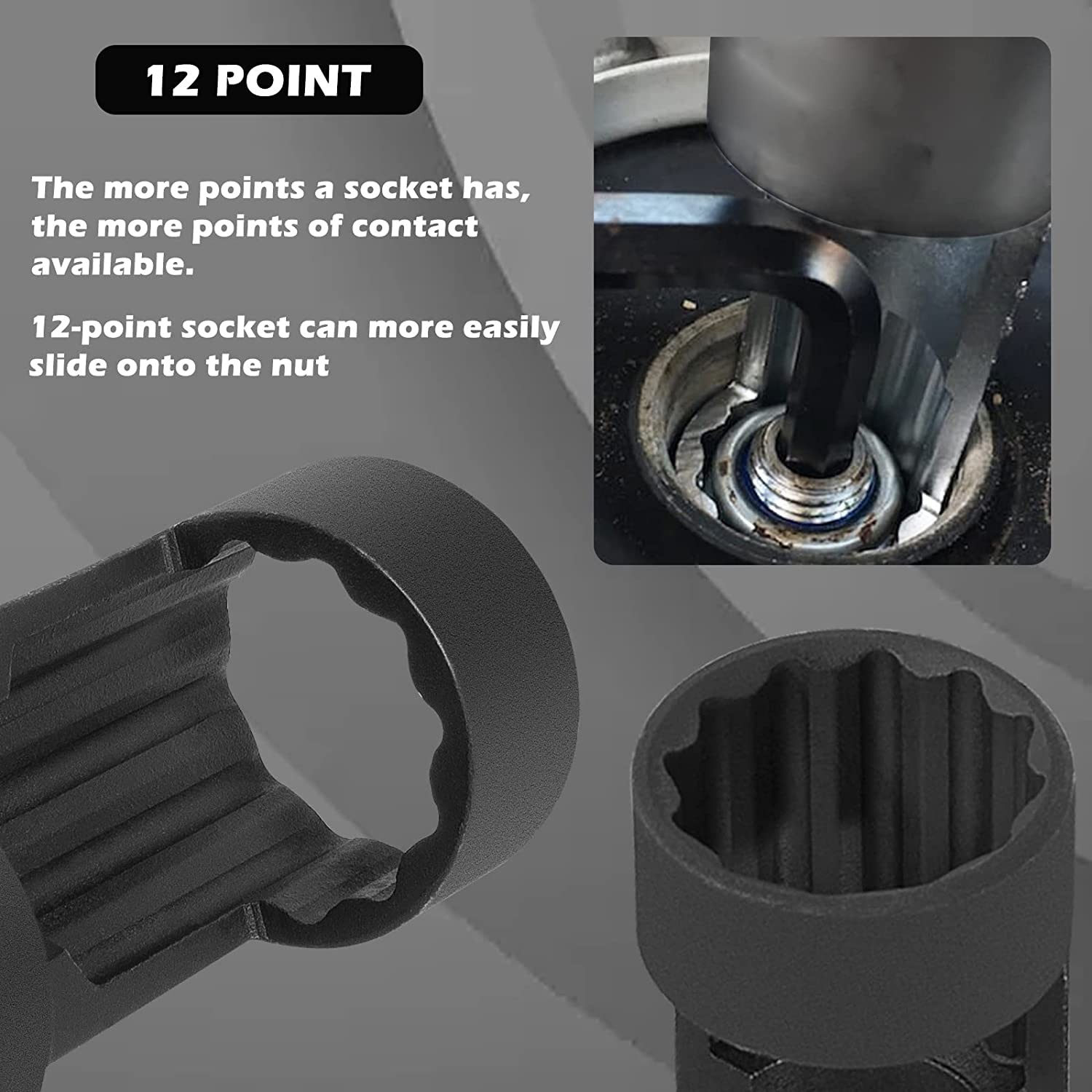 1/2" Drive Suspension Shock Tool Strut Nut Socket Set 18mm 19mm 21mm 22mm 24mm