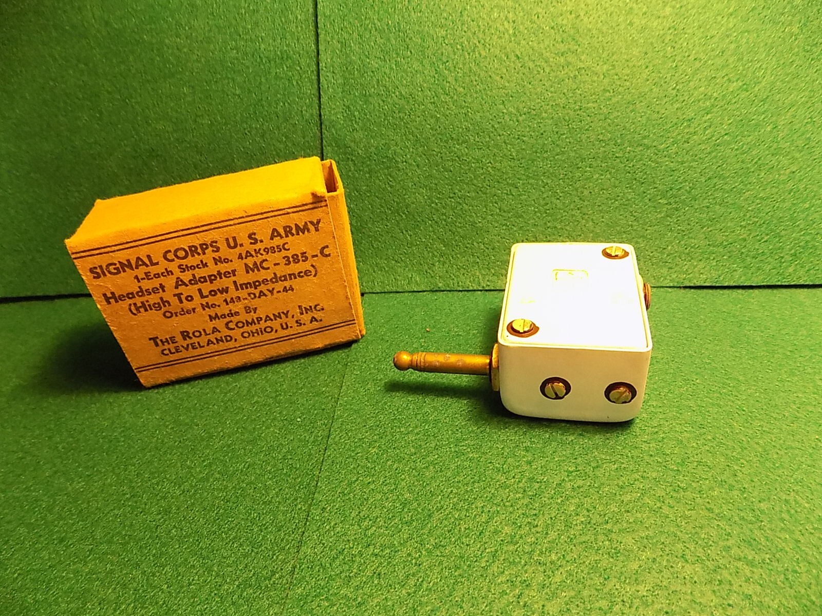 Signal Corp U.S. Army Headset Adapter MC-385-C High Imp to Low NOS NIB