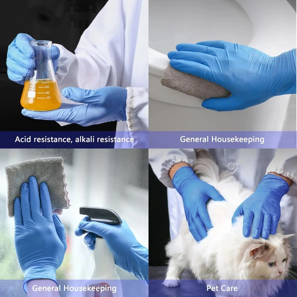 Medical Nitrile Exam Gloves 100 PCs Powder-Free Food-Safe Disposable Glove