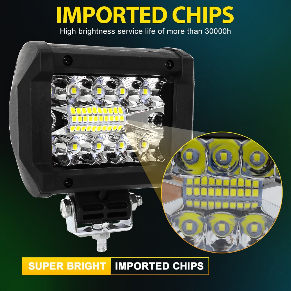 Pair 4" 30000LM LED Work Light Bar Spot Pods Fog Lamp Offroad Driving Truck ATV