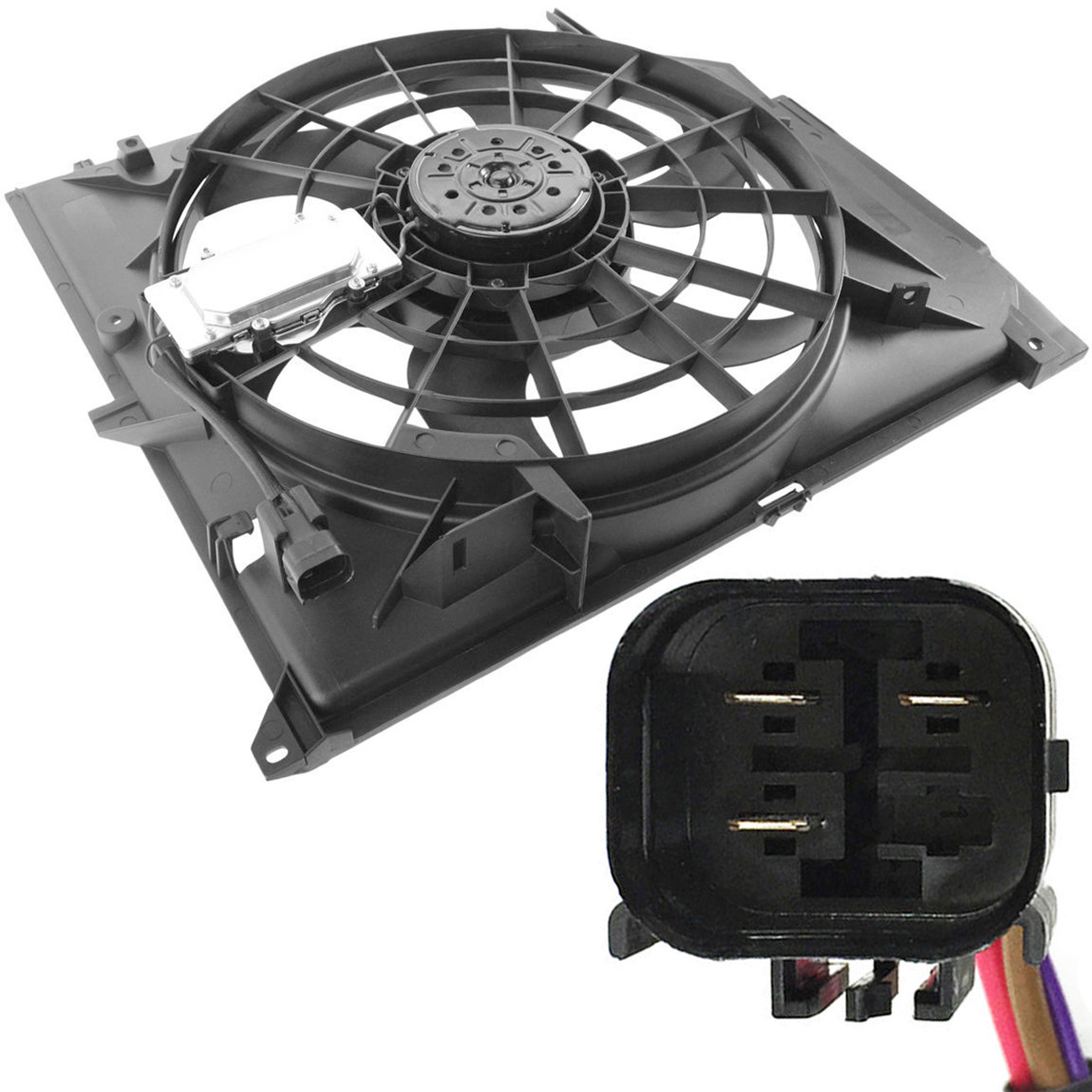 FOR BMW E46 99-05 325i 328i 330i Radiator Cooling Fan Assembly 17117561757