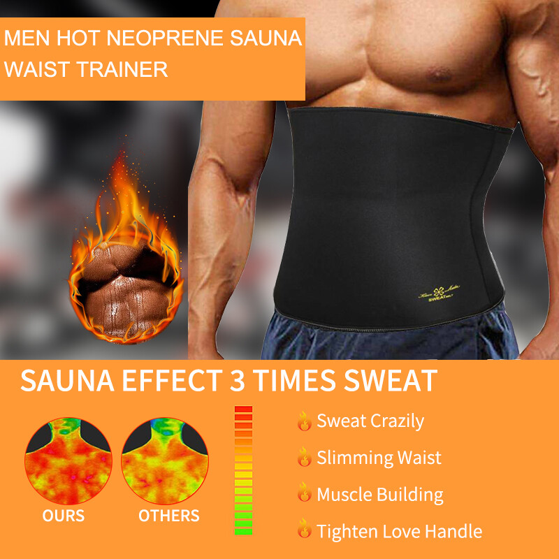 Men's Fat Burner Tummy Slim Body Shaper Neoprene Sauna Sweat Belts Waist Trainer