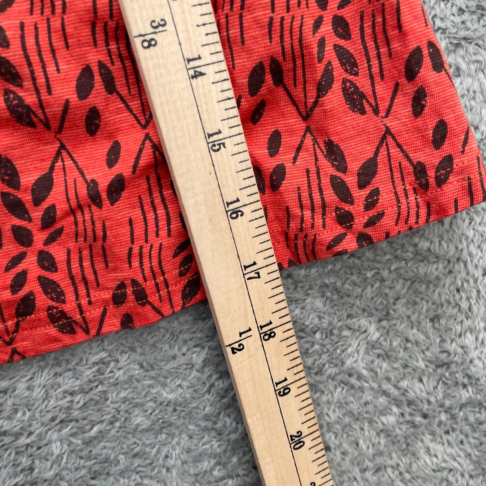 Toad And Co Skirt Womens Medium Orange A Line Botanical Print Cotton Stretch