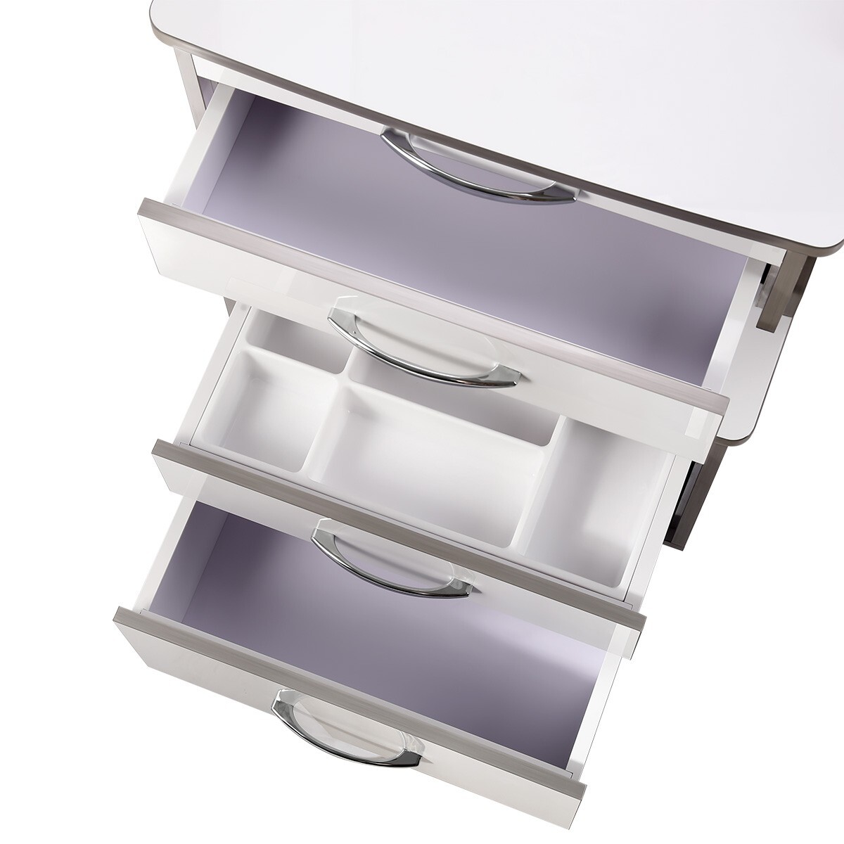 Dental Cart Storage Cabinet 3Drawers Mobile Utility Cart Medical Cabinet Trolley