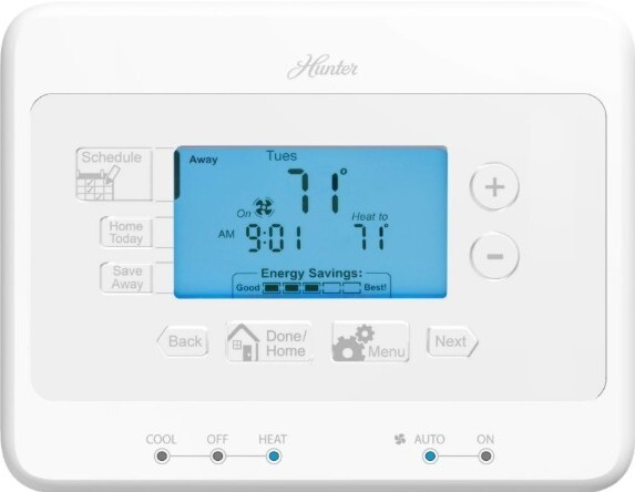 Hunter Home Comfort 44378 Digital 7 Day Programmable Thermostat with Save Away/H