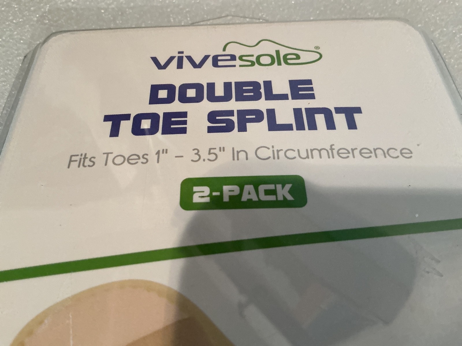 VIVESOLE Toe Splint 2-Pack ~ Fits toes 1" -3.5" in circumference ~ NIP