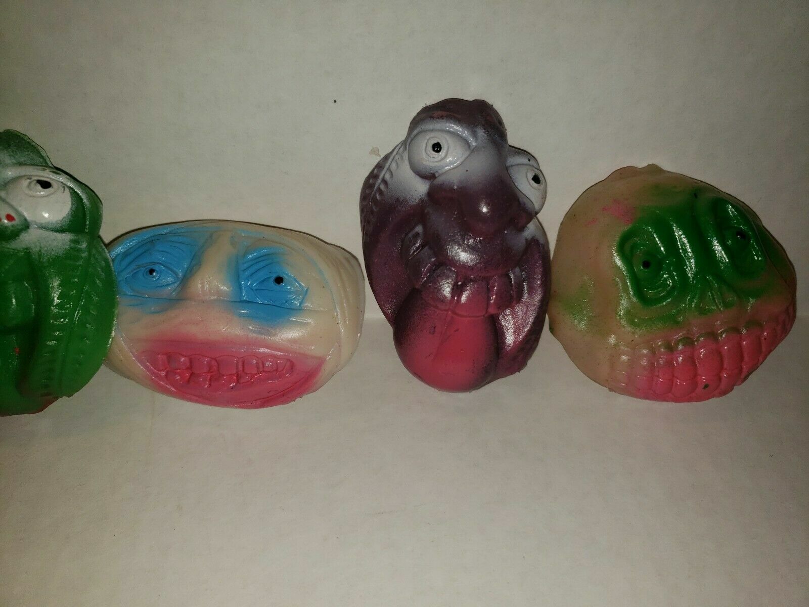 Vtg Wacky Goulies Weirdos Monster Rubber Face Frisbee Madballs Lot of 6 SKU 37