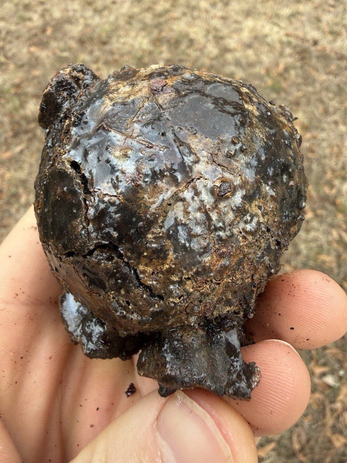 1715 Treasure Fleet Shipwreck Recovered Small Iron Cannonball - Encrusted