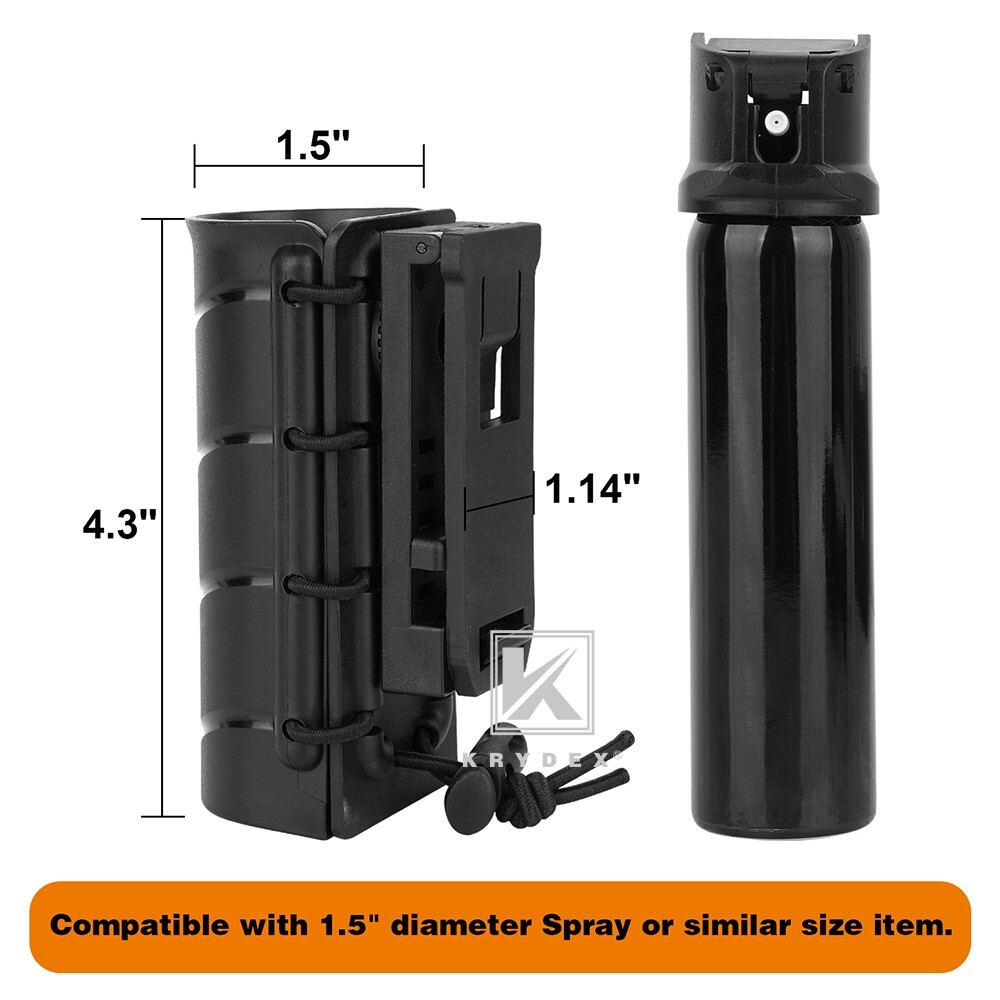 KRYDEX Pepper Spray Holder 360 Rotatable OC/Mace Pepper Holster Carrier for Belt