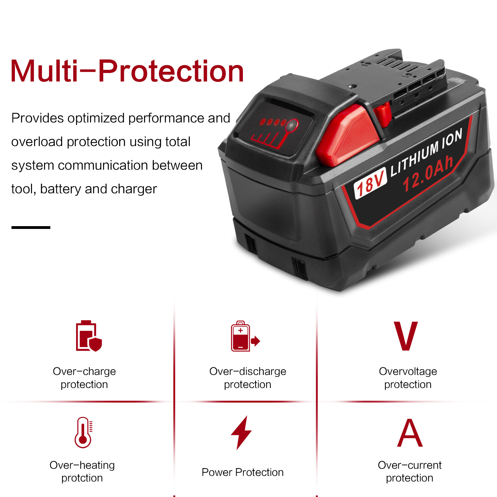 2PACK 12.0Ah For Milwaukee For M18 18V Extended Capacity Battery 48-11-1860 NEW