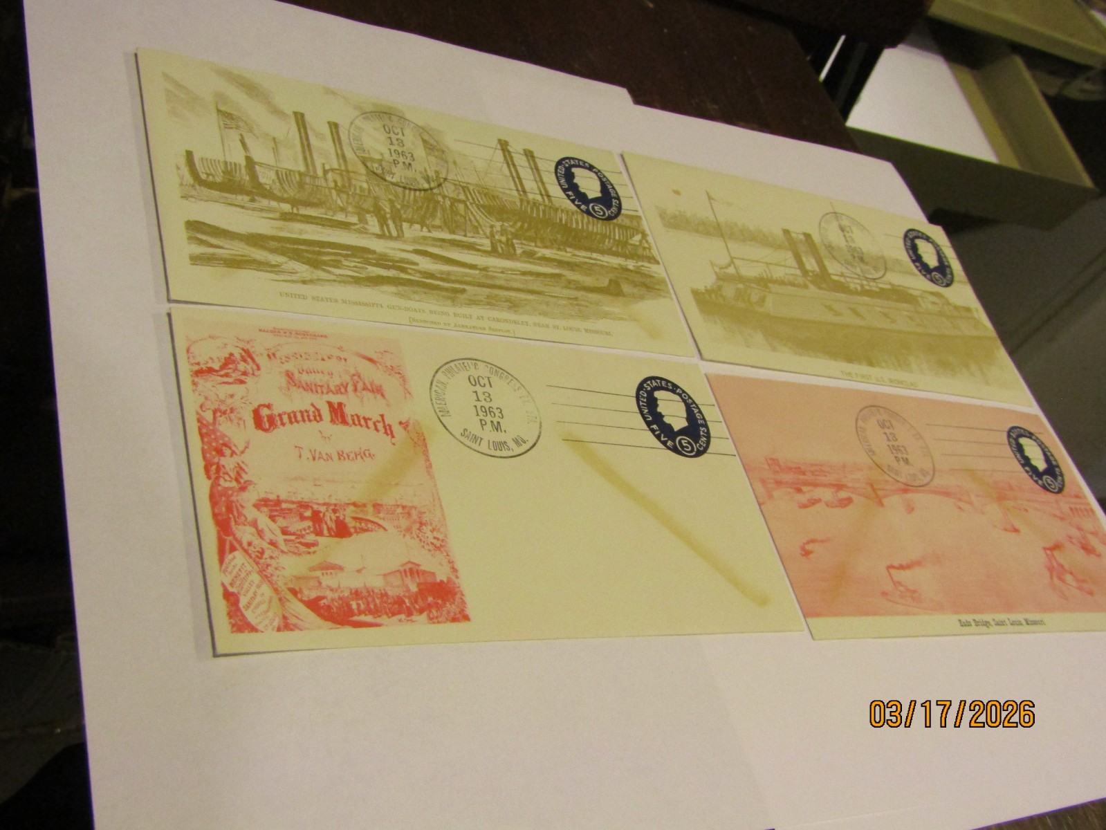 Philatelic Congress St Louis 1963 Eads Bridge Ironclad Gun Boats Envelopes FDC