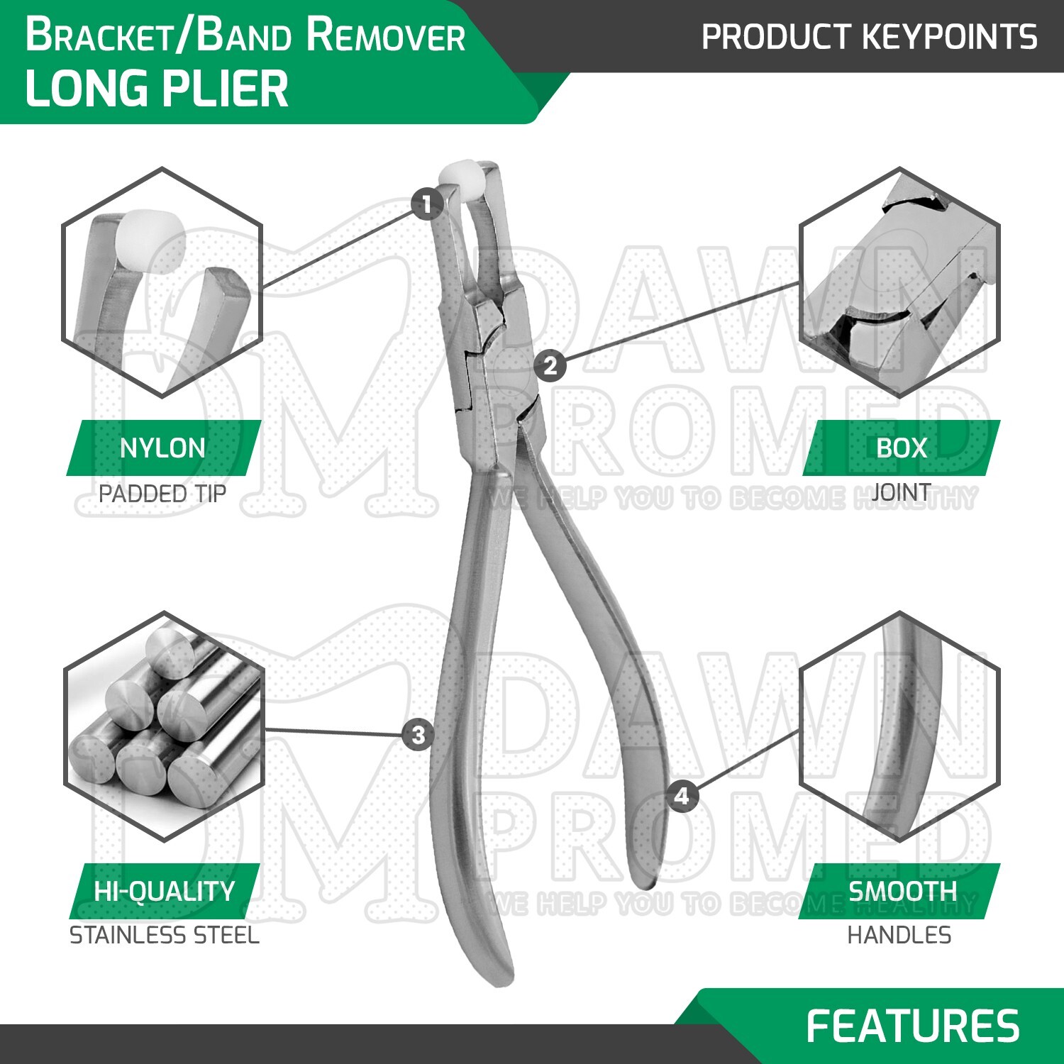 Bracket Removing Long Posterior Adhesives Band Remover Dental Orthodontic Pliers