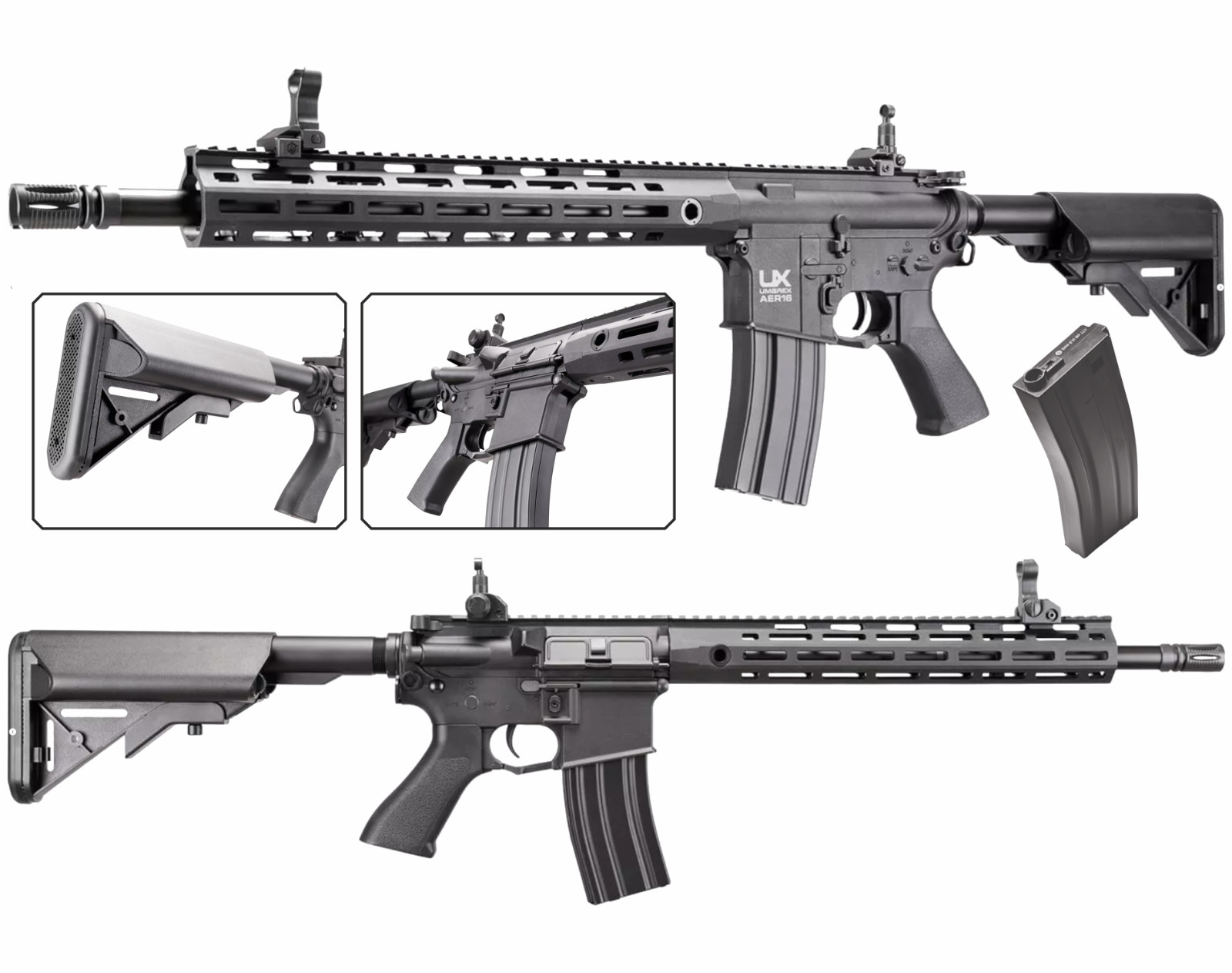 Umarex AER16 .177 Caliber Electric-Powered Full Auto Air Rifle 2252126 with BBs