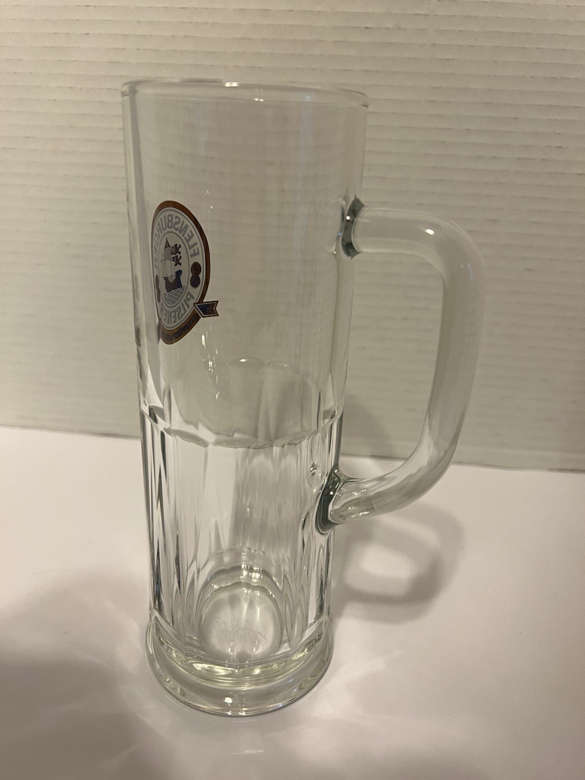 Flensburger Pilsener Herbwurzig & Frisch 0.5 L Beer Mug 8" Tall-Slender-German