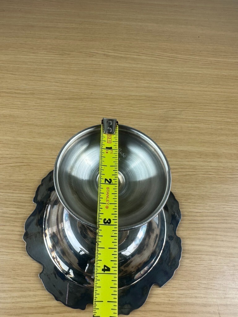 VINTAGE WALLACE ROYAL ROSE SILVER COMPOTE TAZZA FOOTED TRAY