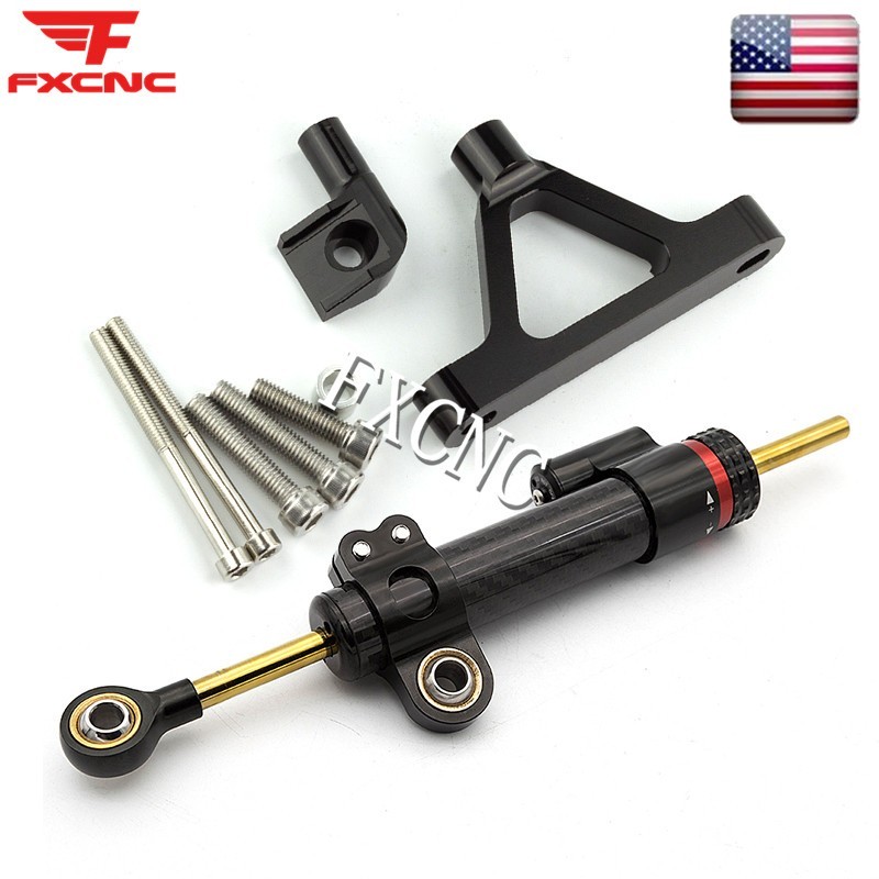 Steering Damper Stabilizer & Mounting Bracket For Kawasaki Ninja ZX6R 2007-2008