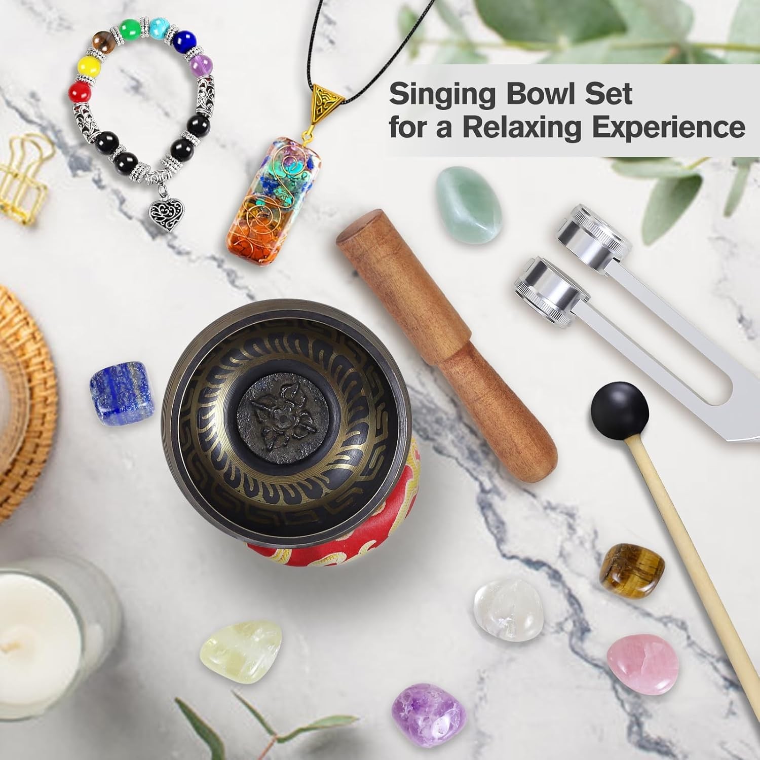 Tibetan Singing Bowl Set (16Pcs) - Pure Sound - 3.5 inch Brass Material