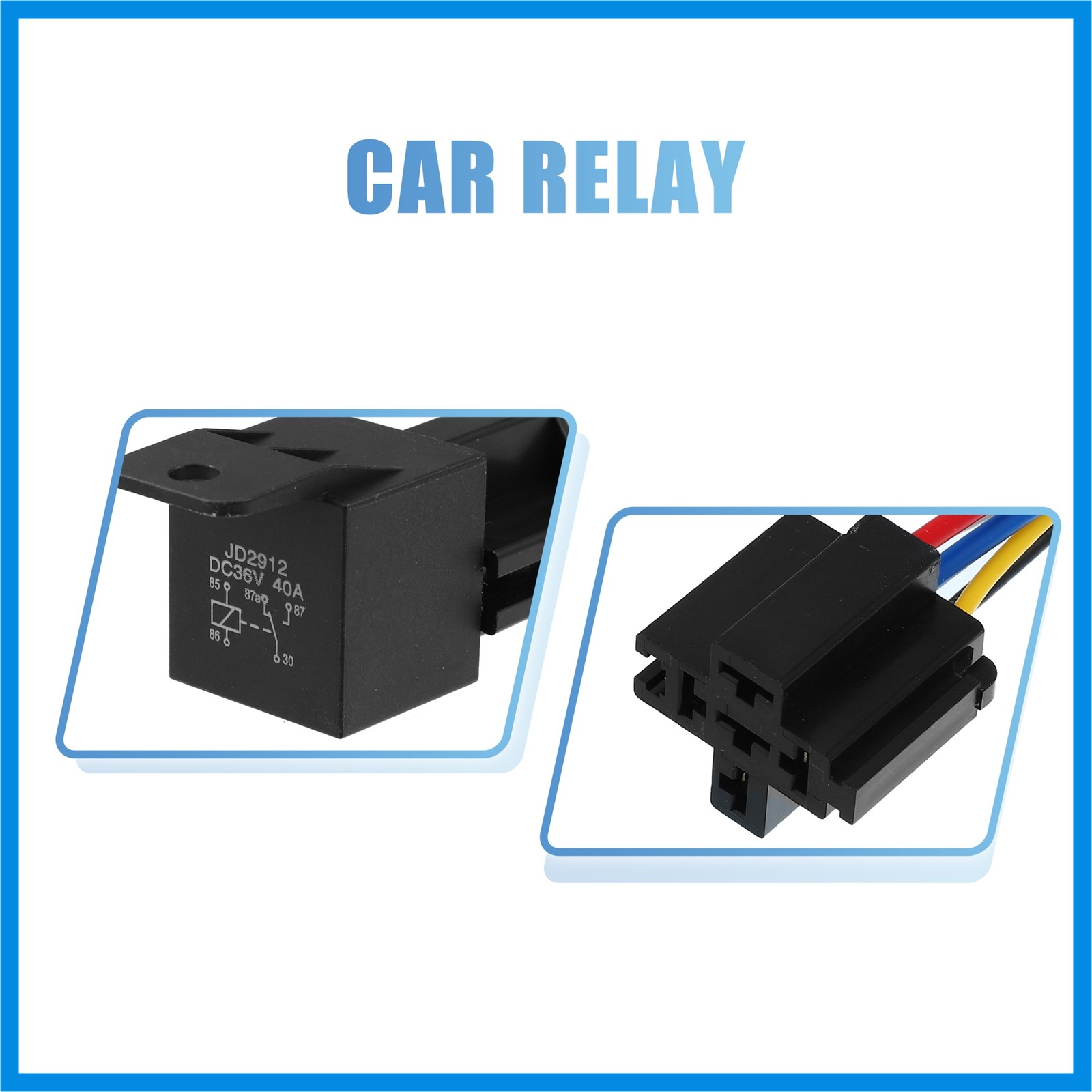 DC 36V 40A SPDT Automotive Relay 5 Pin 5 Wires with Harness Socket Plug