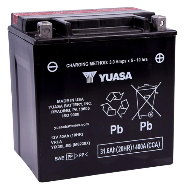 Yuasa YIX30L-BS AGM Maintenance-Free Battery - YUAM6230X