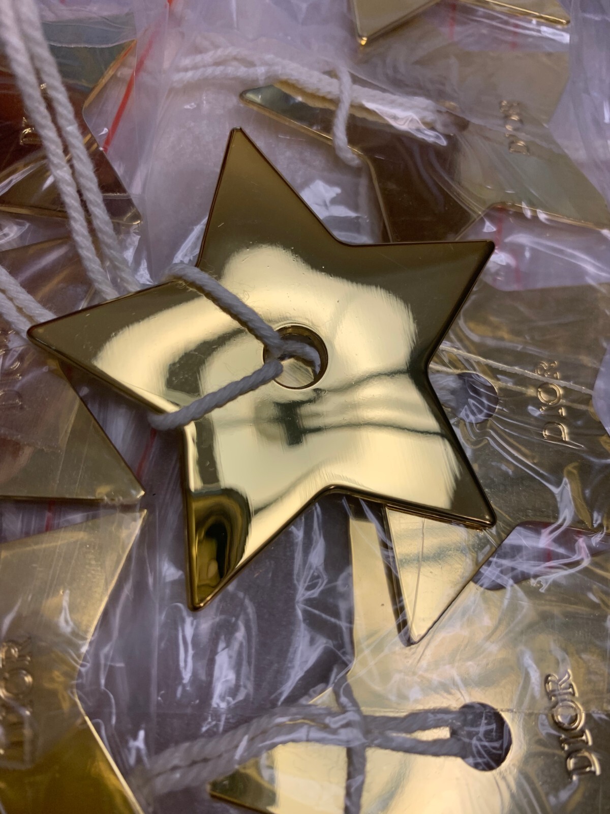 100% Authentic Dior Metal Star Gold Pendant Key Chain Key Ring Bag Charm