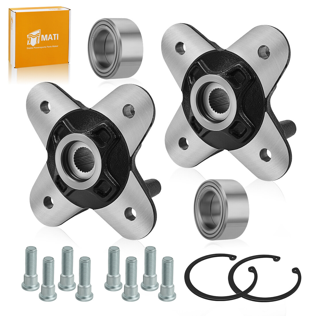 2 X Front or Rear Wheel Hubs & Bearing Studs kits for Polaris RZR 900 2015-2020