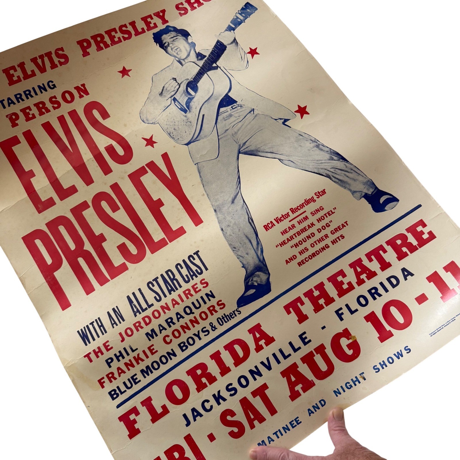 Vintage Elvis Presley Hatch Show Print Poster 1985 Letterpress Florida Theatre