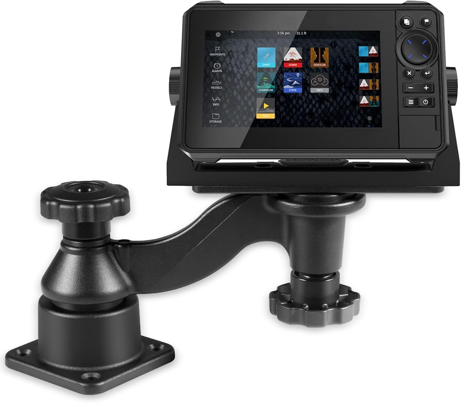 6" Swing Arm Mount Fishfinder & Chartplotter Bracket 360° for Garmin, Lowrance