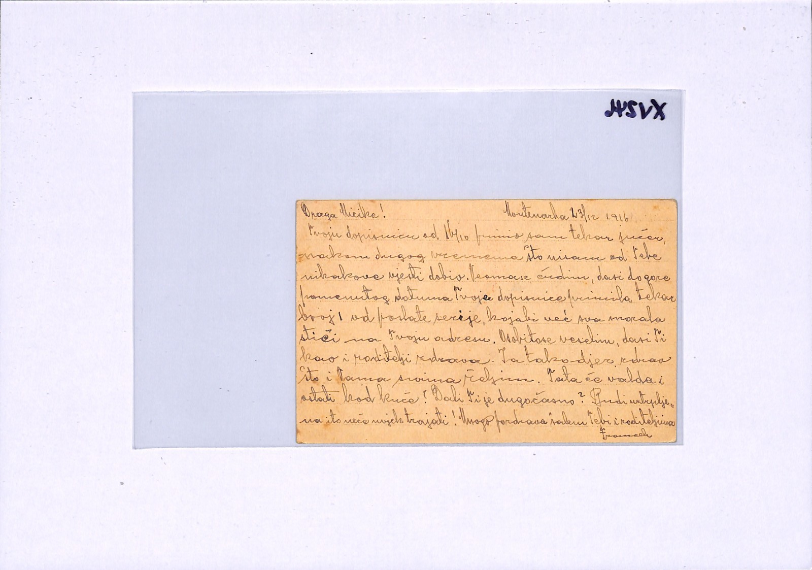 ITALY/CROATIA WW1 POW MAIL Card CENSOR Zagreb San Vito SARDINIA 1916 XV246