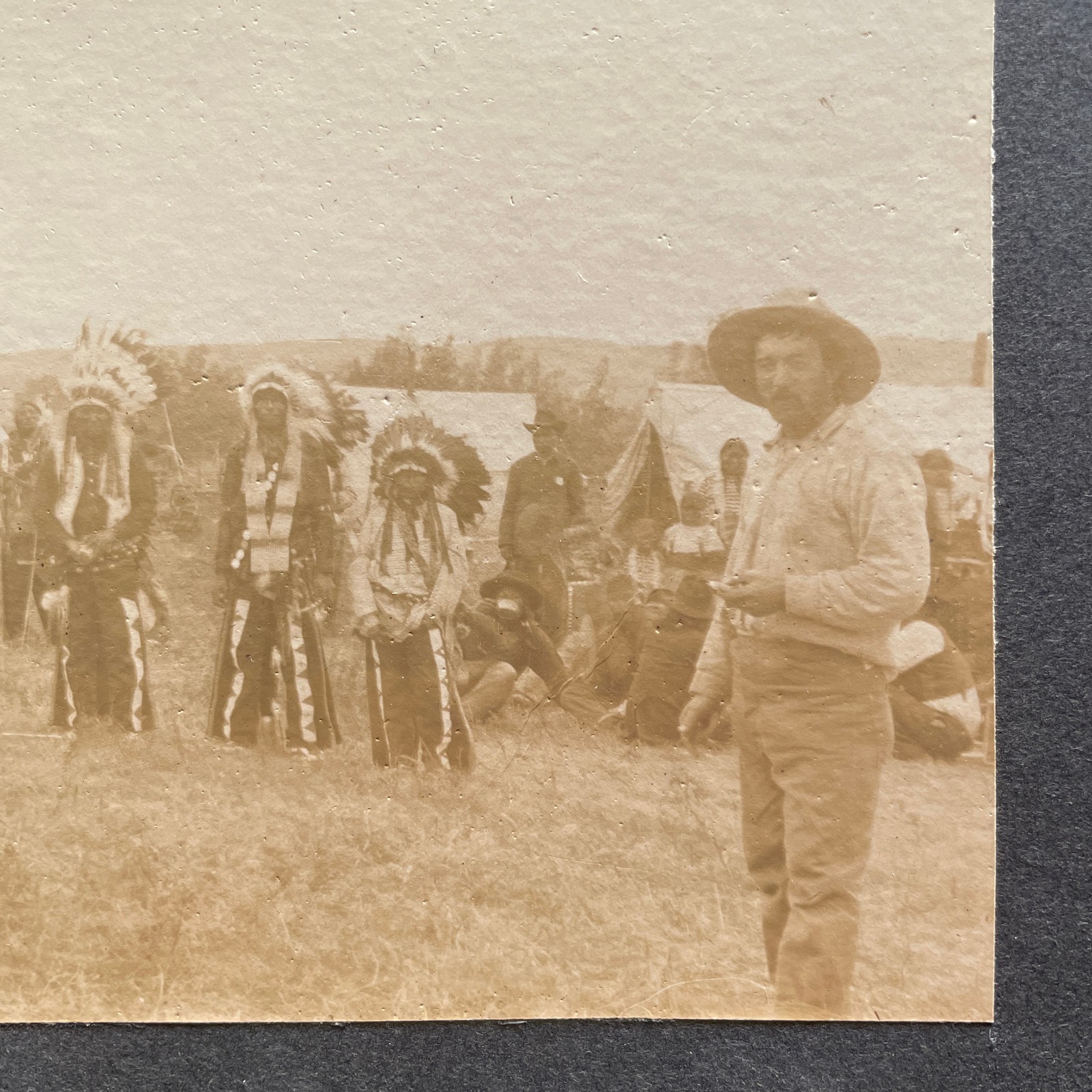 Native Americans & Whites Original Antique Photo • Circa 1910 • Lakota?