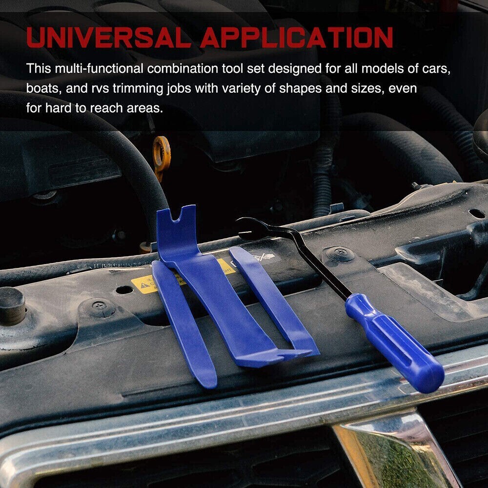 Plastic Trim Removal Pry Tool fits Car Radio Panel Door Dash Clip Fastener Bule