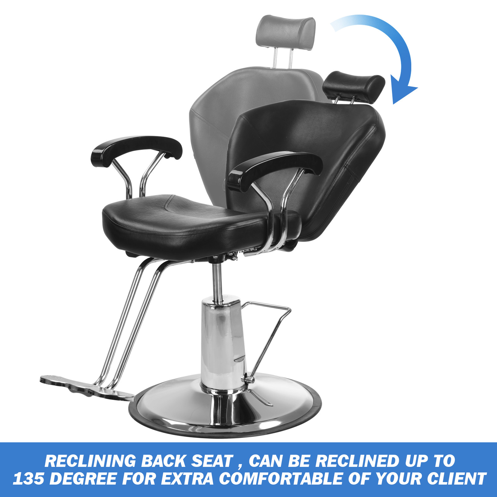 Reclining Hydraulic Barber Chair Styling Salon Beauty Shampoo Spa Equipment