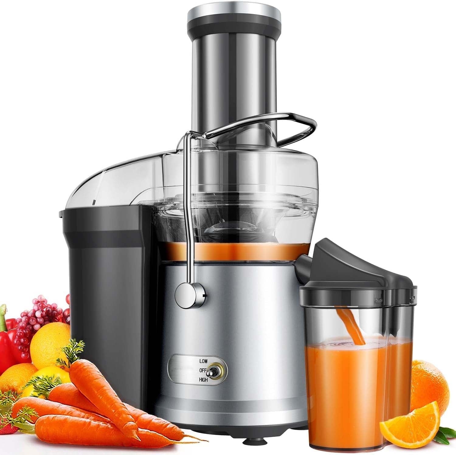 Shardor XJDZZJ2106 Centrifugal Juicer Machine, 1200W Full Copper Motor, Wide