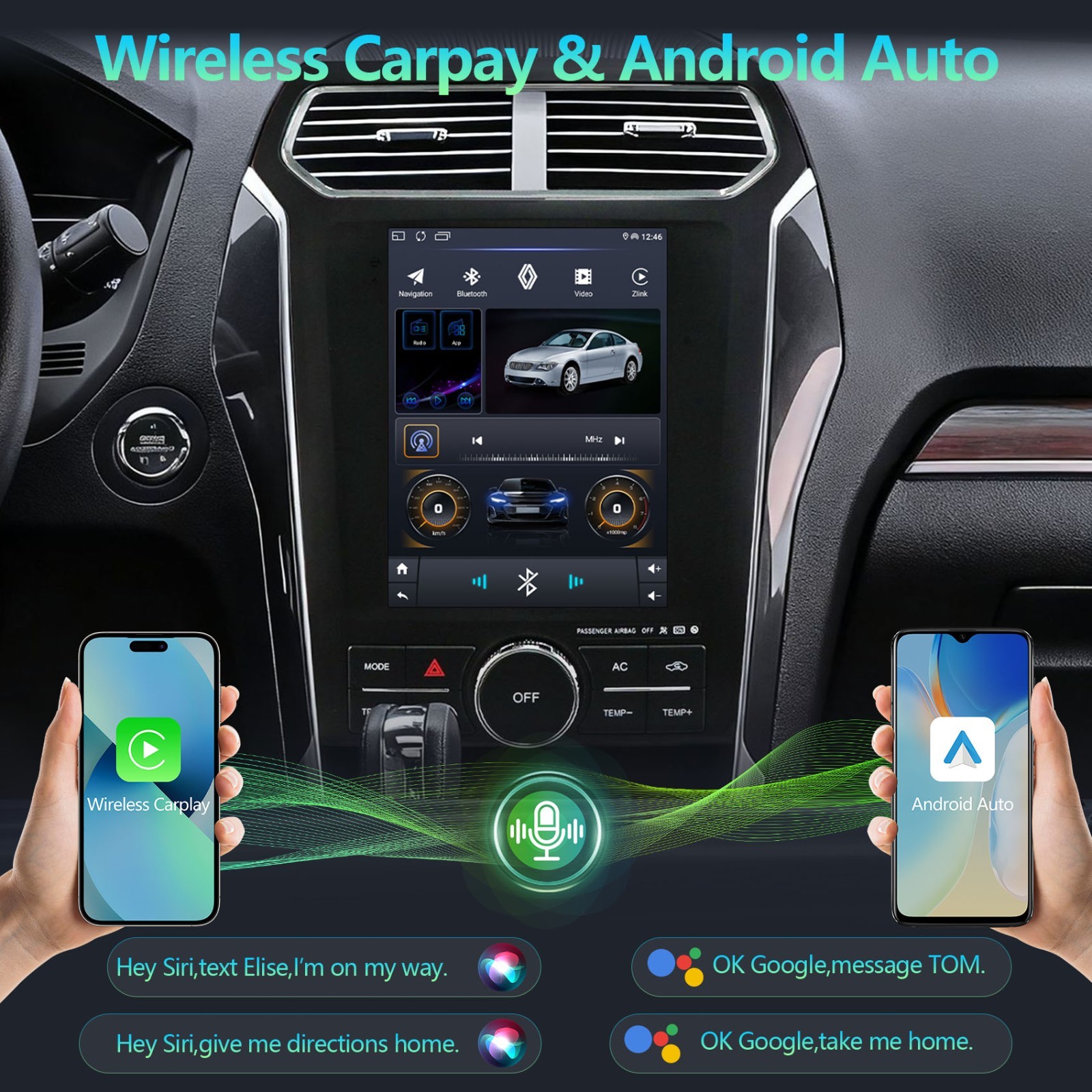 9.7" Tesla Screen For 2011-2019 Ford Explorer Car GPS Radio Navi Stereo Carplay