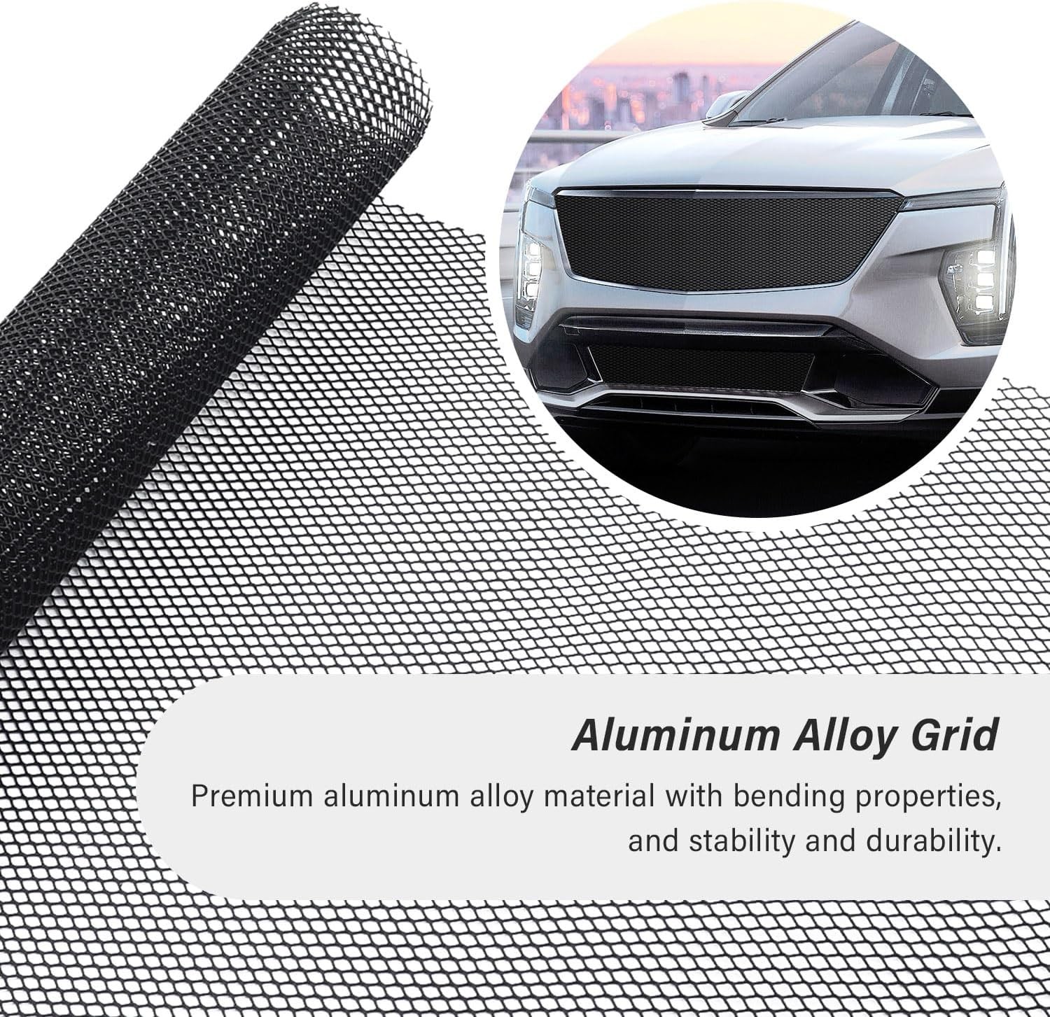 Malla Universal Para Parrilla De Auto De 40"X13" - Rejilla Automotriz De Ale