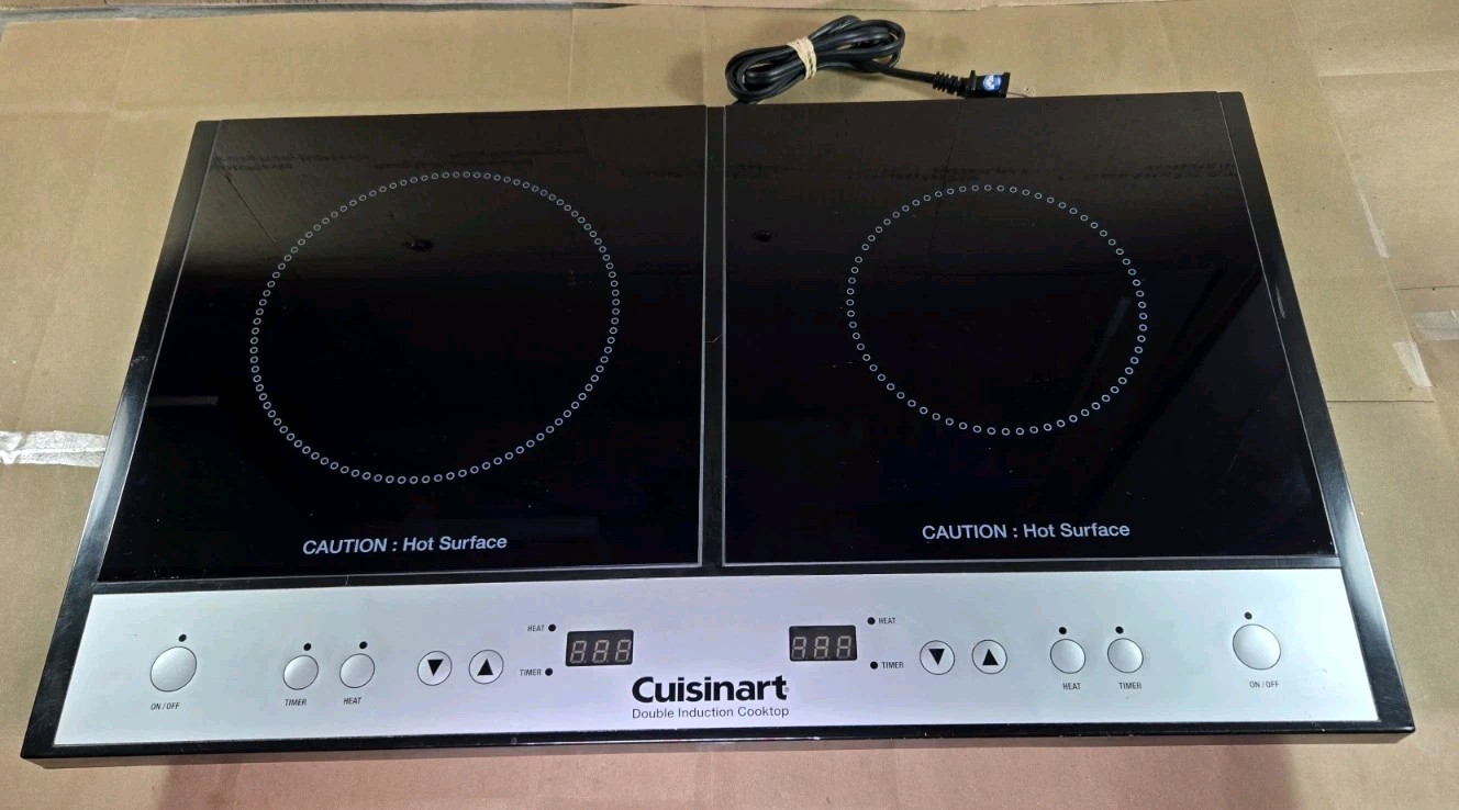 Cuisinart Double Induction Cooktop Countertop Burner ICT-60 1800W *WORKS GOOD!*