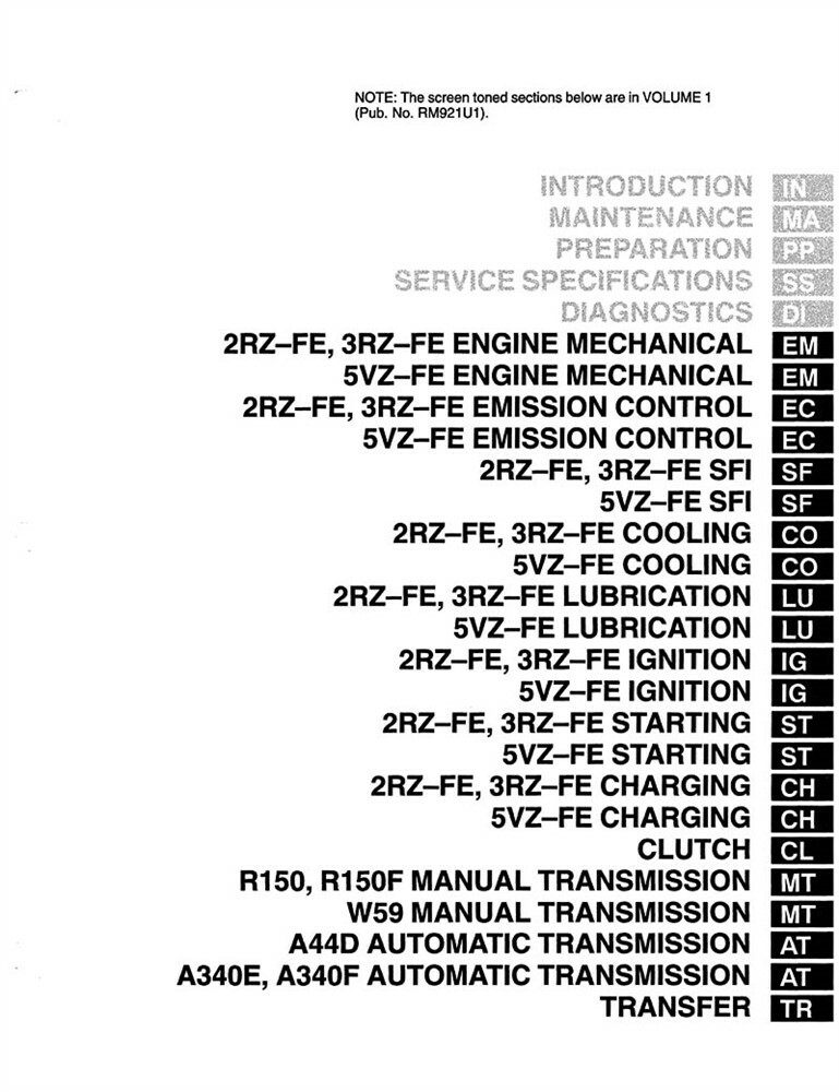 2002 Toyota Tacoma Shop Service Repair Manual Book Engine Drivetrain OEM