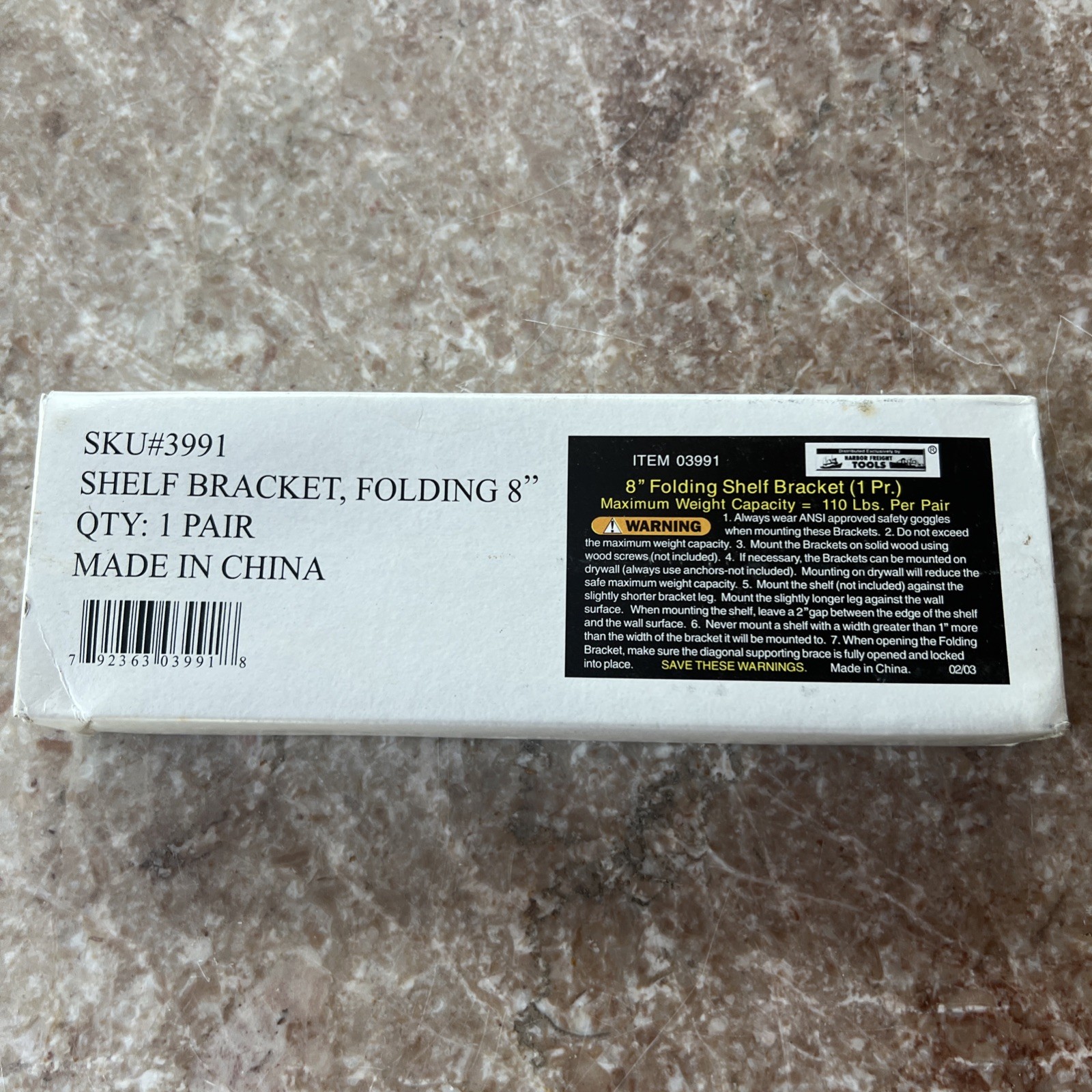 Folding Shelf Bracket 8 Inch Pair Brand New In Box