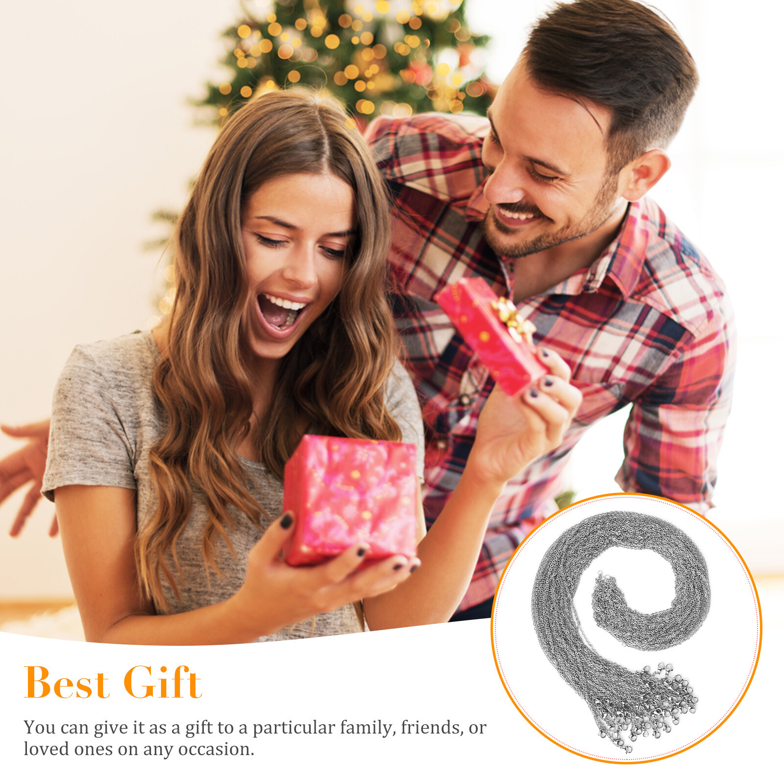 50Pcs Stainless Steel Silver Tone Chain Necklace Bracelet for DIY Jewelry Making