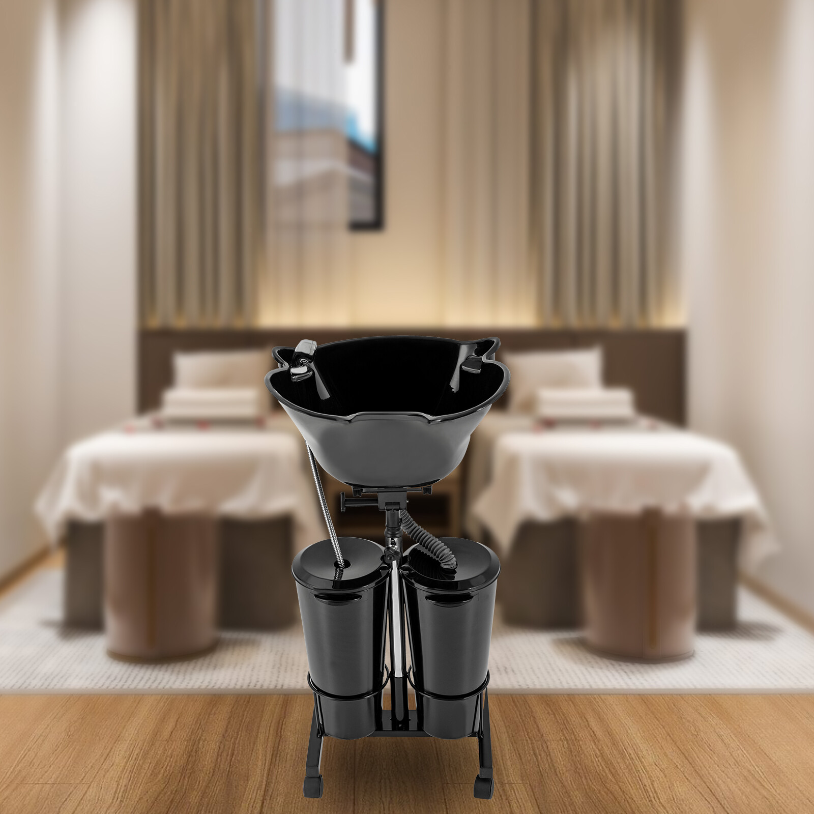 Portable Hairdressing Salon Basin 2 Buckets Hair Washing Sink Shampoo Wash Bowl！