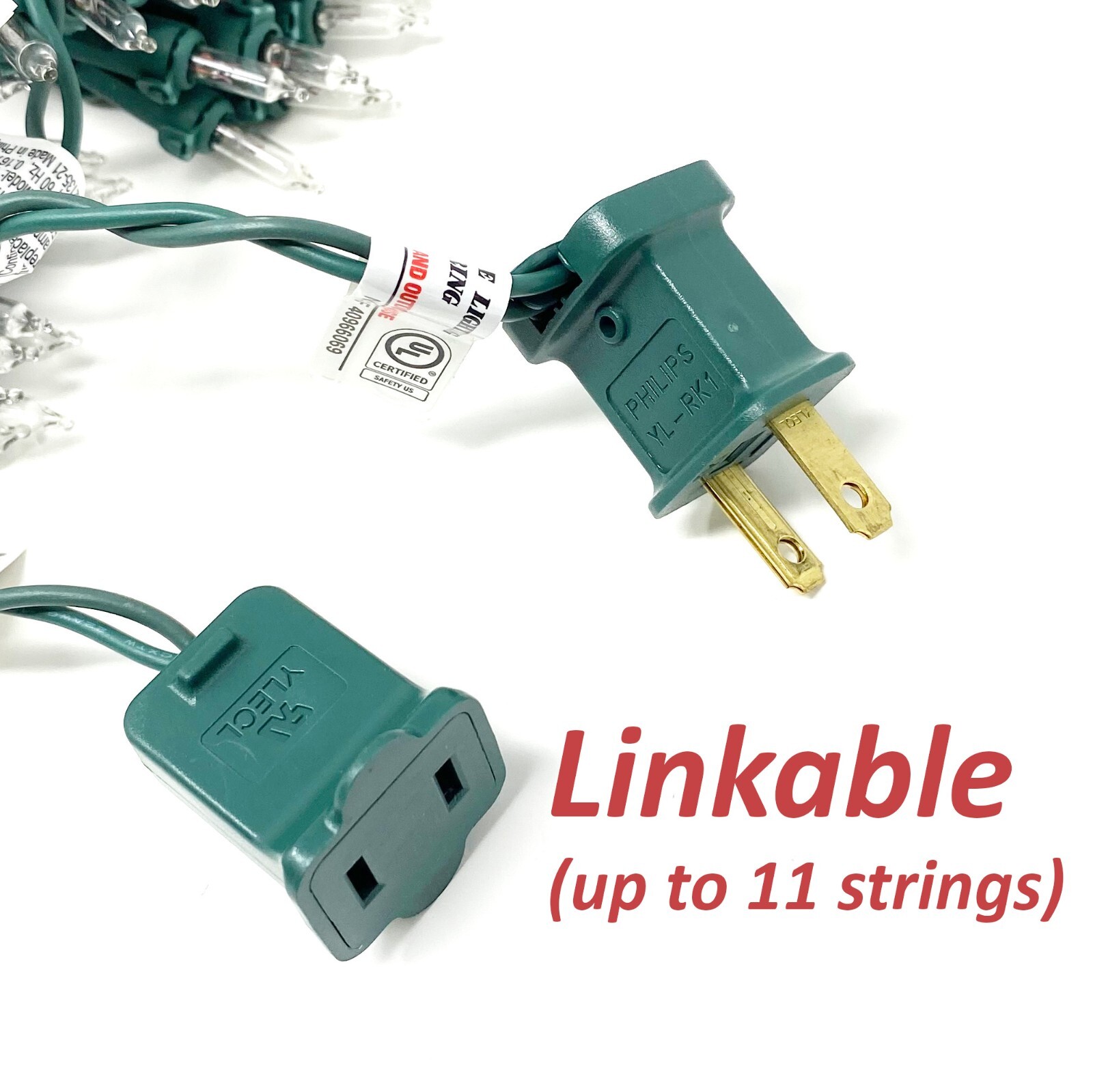 PHILIPS 100 Mini Clear String Light Green Wire, Warm White 25 ft Christmas Décor