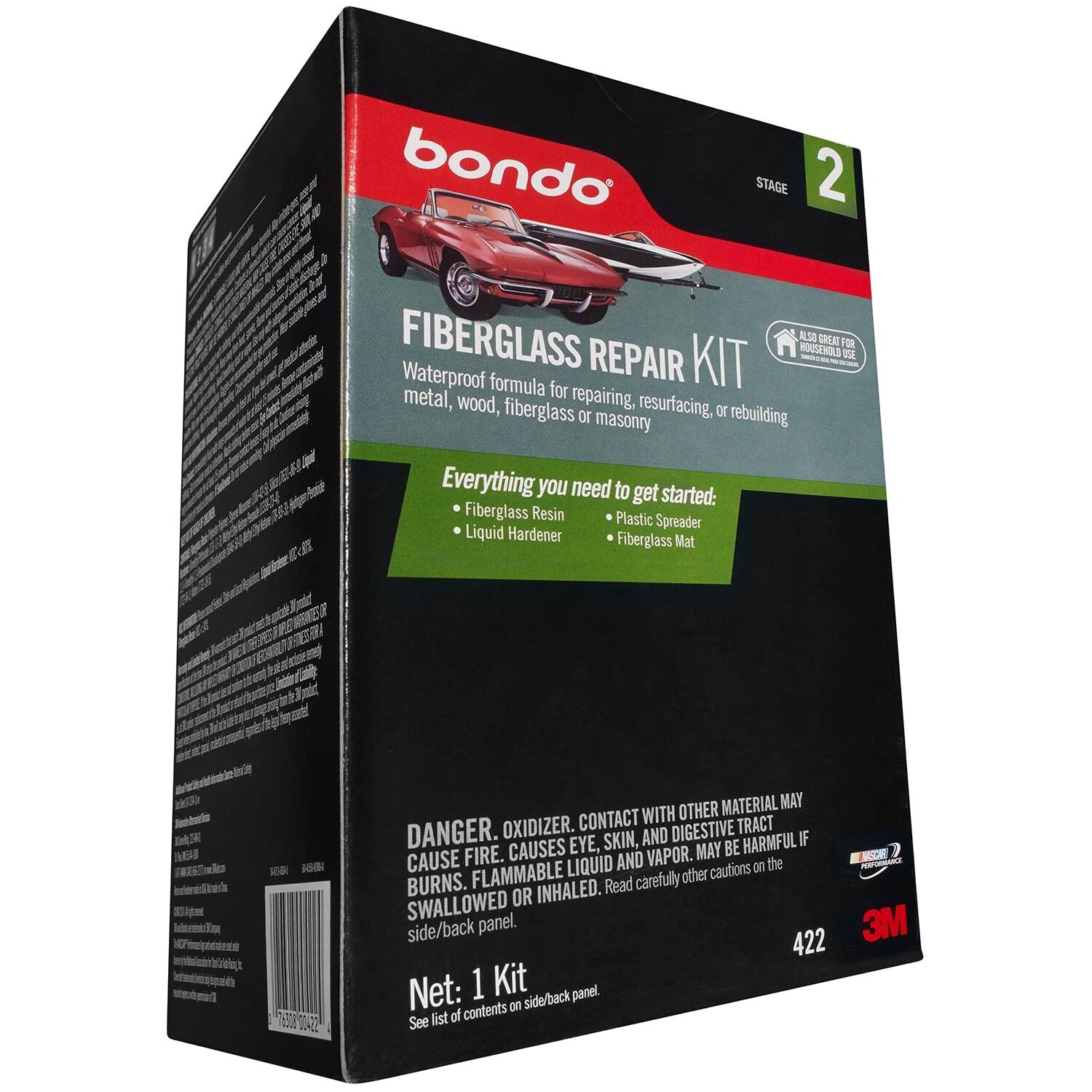Bondo Fiberglass Repair Kit, Stage 2, For Repairing, Resurfacing, or Rebuilding