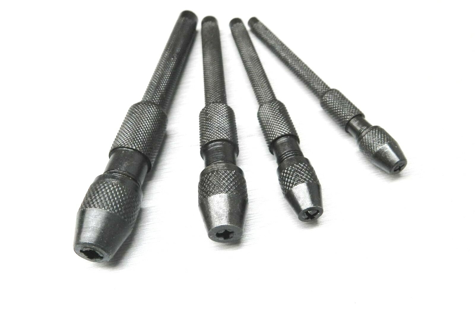 4 Pc Pin Vise Set Hand Held Hollow Handle Black Finish 4 Piece Vice Chuck Sizes