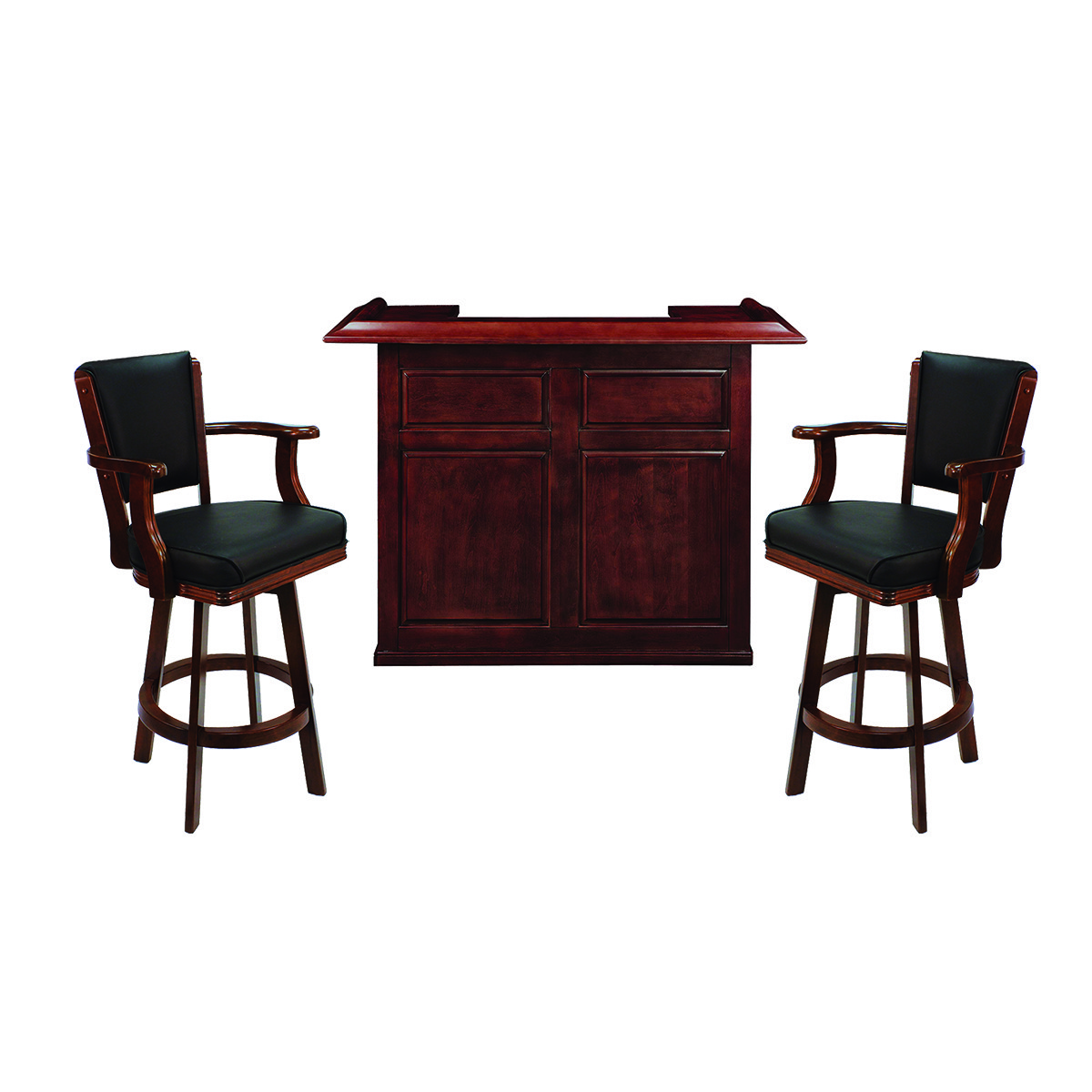 RAM Gameroom 60" English Tudor Home Bar with 2 Matching Bar Stools