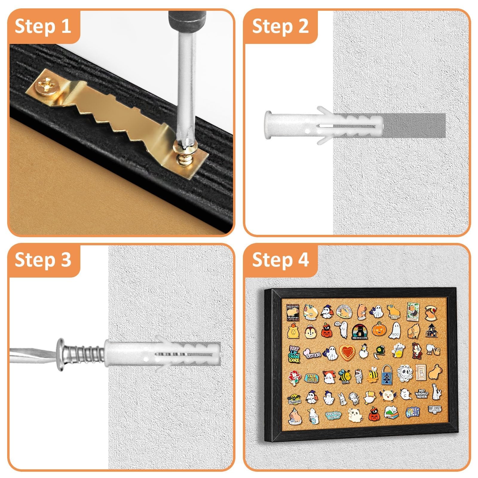 tutata Enamel Pin Display Board, 16'' x 12'' Pin Display Frame, Lapel Pin Hol...