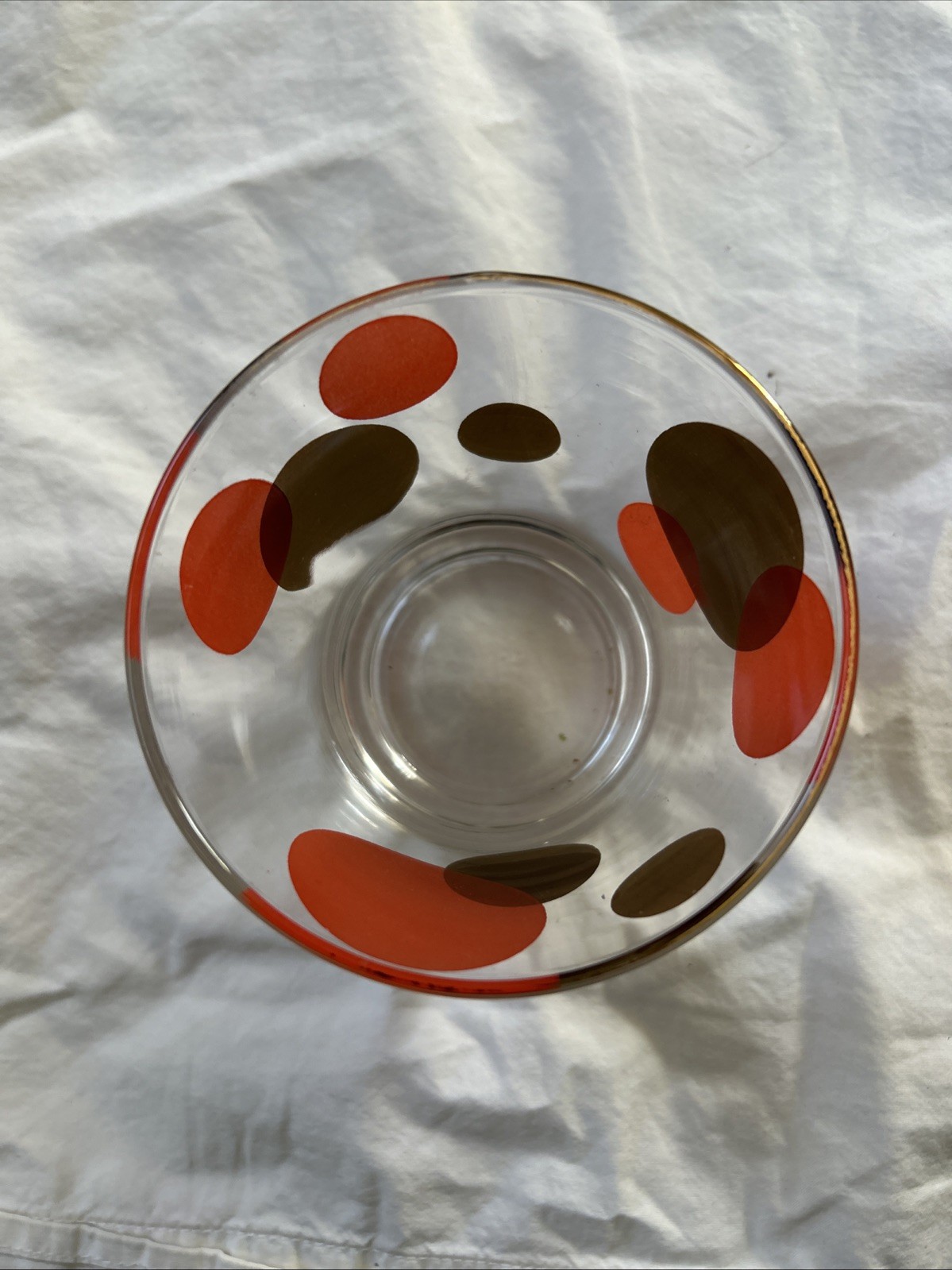 Russel Wright Whiskey Glasses MCM 22K Gold Trim Orang Vintage Barware B. Collins