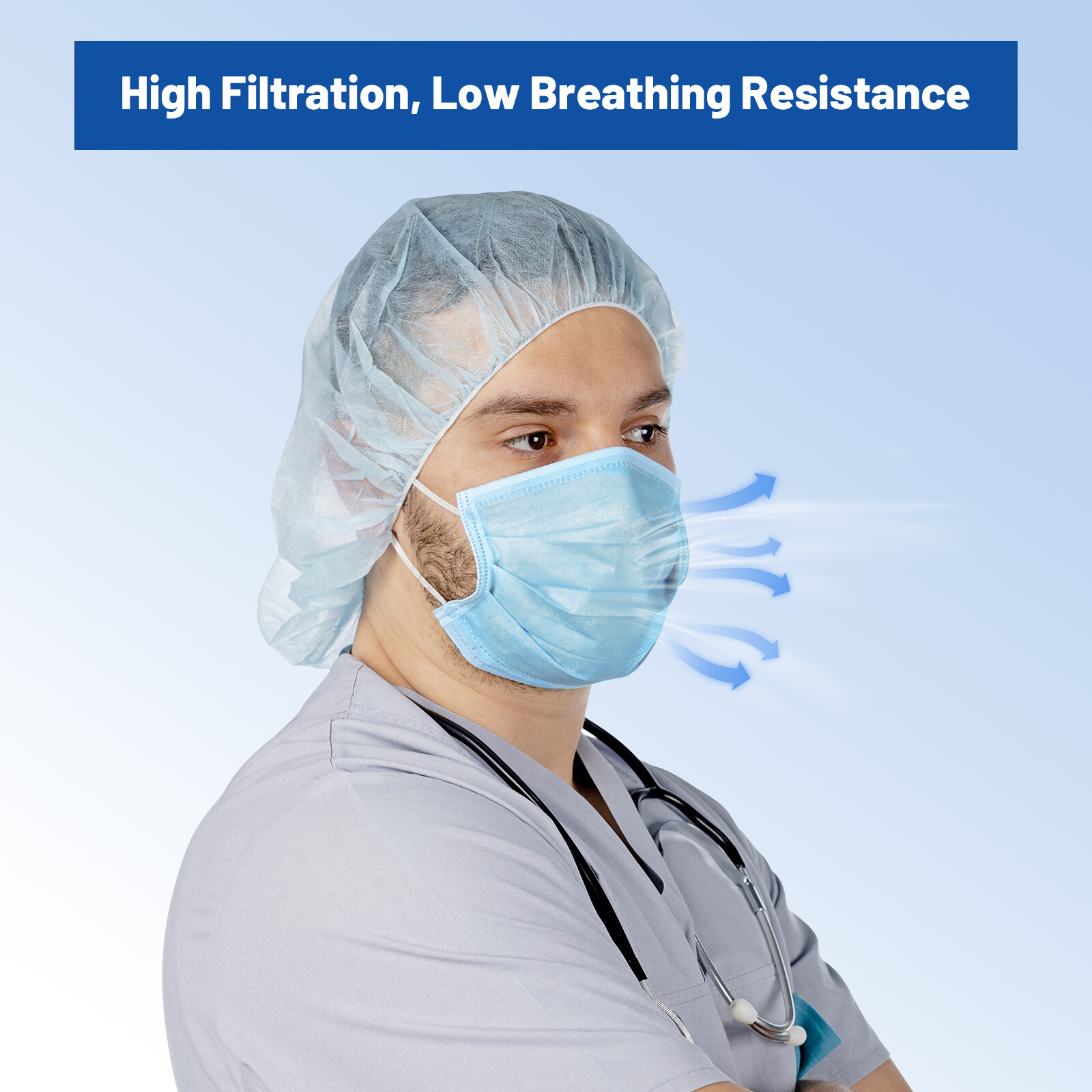 JMU Black ASTM Level 3 Medical Mask 4 Layer Disposable Face Masks BFE 98%