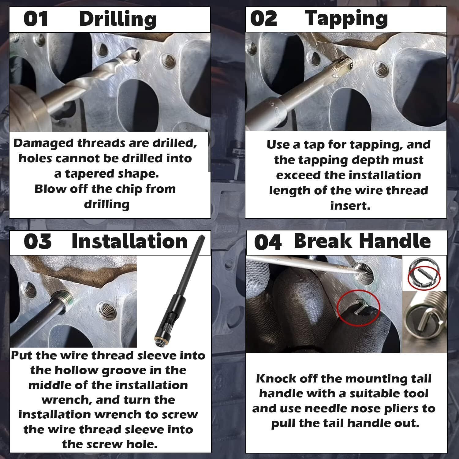 M11 x 1.5 Head Bolt Thread Repair Kit 35119S For Honda Toyota Ford GM Nissan KIA